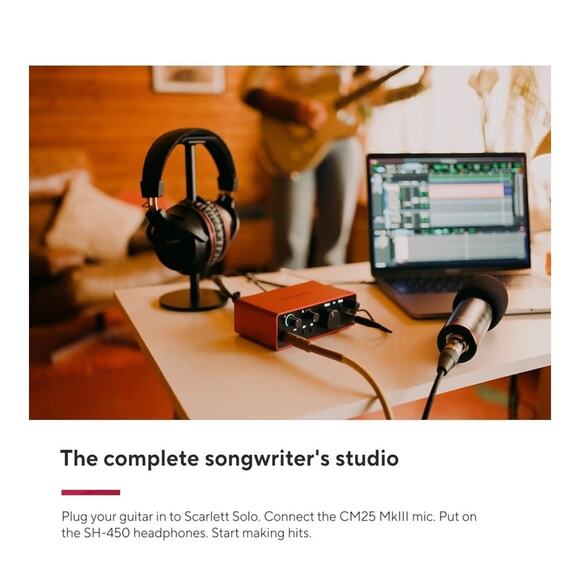 Focusrite Scarlett Solo Studio 4th Gen USB Audio Interface, Condenser Microphone - Picture 3 of 5
